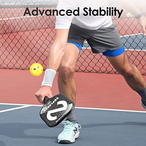 Pickleball Paddle, USA Approved Pro Pickleball Paddle with Graphite Carbon Fiber Face, Polypropylene Honeycomb Core, Cushion Comfort Grip, Mid-weight Pickleball Paddle for Outdoor and Indoor Play