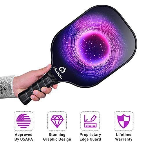 Pickleball Paddle, Composite Pickleball Racket Polypropylene Honeycomb Core Fiberglass Face Ultra Cushion 4.5In Grip 8.1oz Indoor Outdoor with Pickleball Paddles Cover, USAPA Pickleball Paddle, Purple