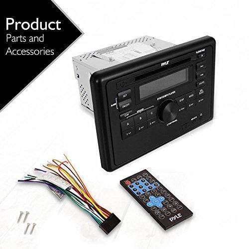 Pyle Double DIN In Dash Car Stereo Head Unit - Wall Mount RV Audio Video Receiver System with Radio, Bluetooth, CD DVD Player, MP3, USB - Includes Remote Control, Power and Wiring Harness - PLRVST400
