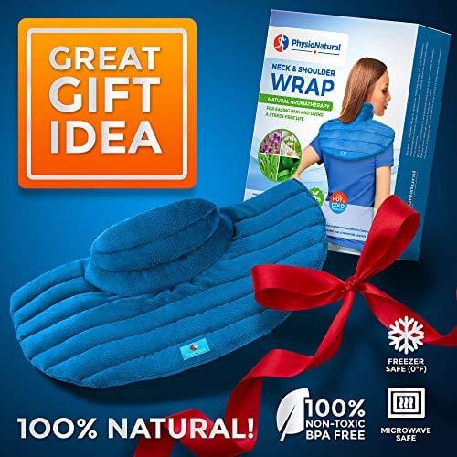 Neck and Shoulder Wrap - Instant Relief for Tension and Stress, Migraines, Headaches, Aches, Spasms, Arthritis, Stiffness, and Tightness - Deep, Penetrating Muscle Relaxation with Herbal Aromatherapy