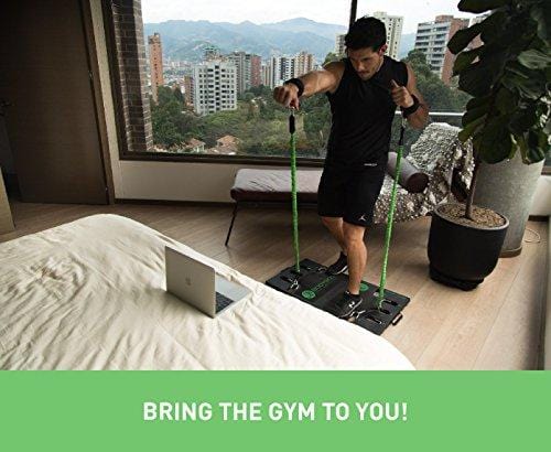 BodyBoss Home Gym 2.0 - Full Portable Gym Home Workout Package, Includes 1 Set of Resistance Bands (2) - Collapsible Resistance Bar, 2 Handles + More - Full Body Workouts for Home, Travel or Outside