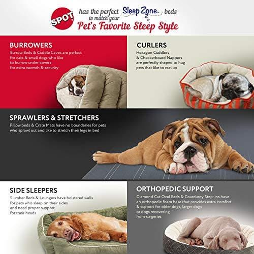 Ethical Pets Sleep Zone Faux Suede Cuddle Cave Dog Bed - Fabric Bottom - 22X17 Inches/Tan/Attractive, Durable, Comfortable, Washable