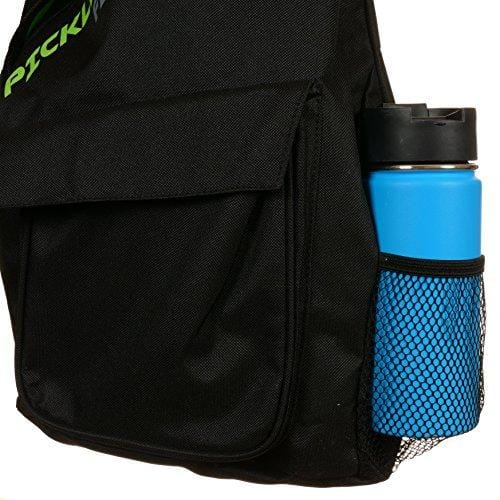 Pickleball Fanatic Sling Bag with Pockets for Paddles, Balls, Gear, and Water Bottle (Green/Black)
