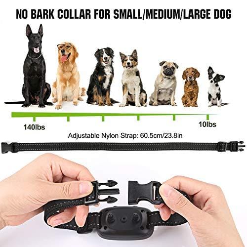 Bark Collar 7 Adjustable Sensitivity No Bark Collar Beep/Vibration Mode No Shock Anti-Barking Collar for Small Medium Large Dogs(Black&Gold)