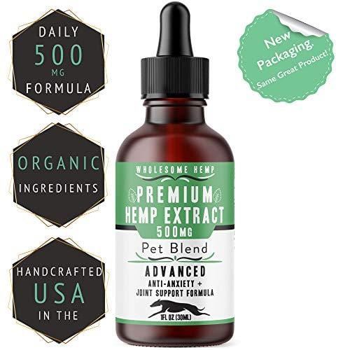 Hemp Oil for Dogs & Cats - Dog Anxiety Relief, Joint Support for Dogs, Great for Healthy Skin and Coat - Good Source of Omega 3 for Dogs - Organic - Made in USA - Apply to Dog Calming Treats - Dog