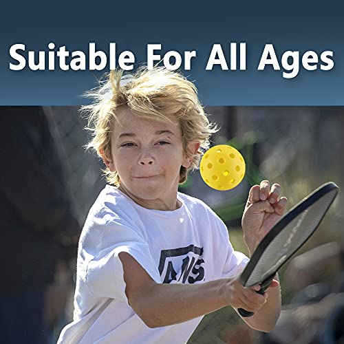 Pickleball Balls 4 Pack, Premium Outdoor Pickleball Balls for Recreational Play Family Entertaining Play Pickleball Set, Yellow+Green