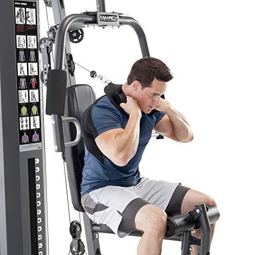 Marcy150lb. Stack Home Gym with Pulley, Arm, and Leg Developer Multifunctional Workout Station for Home Gym Weightlifting and Body Building MWM-4965