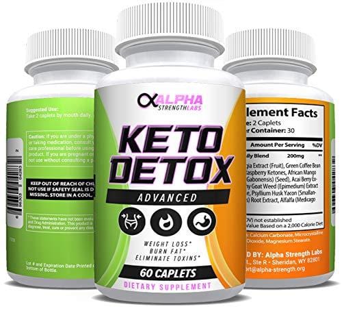 Keto Detox Cleanse Weight Loss - Colon Cleanser - Flush Excess Waste - Formulated for Women & Men - All-Natural Ingredients - 60 Caplets
