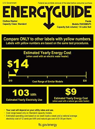 Panda PAN56MGP3 Portable Compact Washing Machine, Cloth Washer, 1.6 cu.ft