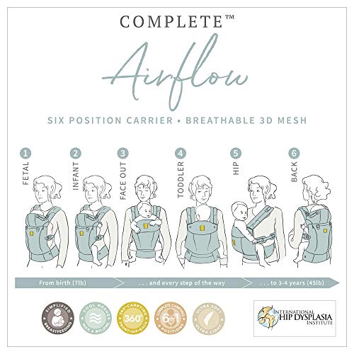 LÍLLÉbaby Complete Airflow Six-Position Baby Carrier, Charcoal/Silver