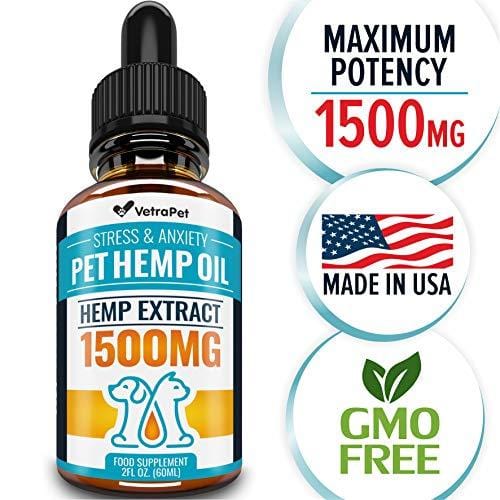 Hemp Oil For DOGS and CATS – 1500 MG – Natural HEMP Extract and Hemp Oil for Pets - Made in USA – Best for Dog Anxiety, Pain Relief and Joint Support for Dogs – Pet Omega 3, 6, 9 – Order RISK-FREE