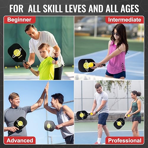 Fiberglass Surface Pickleball Paddles, USAPA Approved Pickleball Paddles Set of 2, Pickleball Set with Pickleball Rackets, 4 Pickleball Balls, Carry Bag, Pickleball Paddle Gifts Bearwill