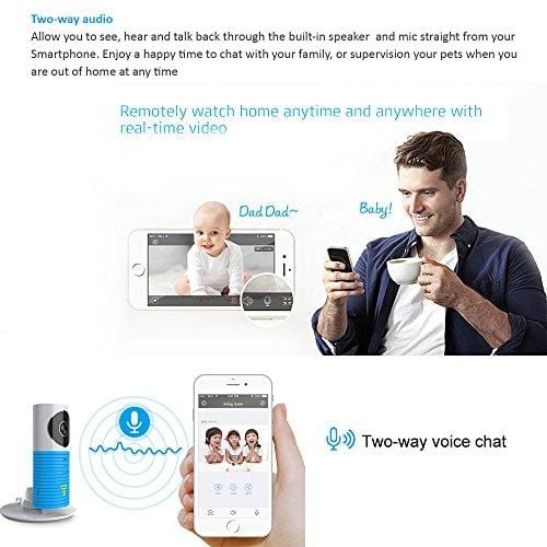 Clever Dog HD Pet Camera, Wifi Home Camera with Night Vision, SD Card Alarm Recording and Cloud Storage, Wide Angle, Two-way Audio, , AI Motion Alerts with iOS, Android App for Home/Baby/Pet Monitor