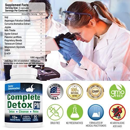 Longevity Complete Detox [PM] - Rapid Whole Body Detox with Support for Deeper Sleep & Better Relaxation - Colon, Liver, Lymph, Kidney Cleanse with Goji Berries & 13+ Other top Quality Natural Herbs