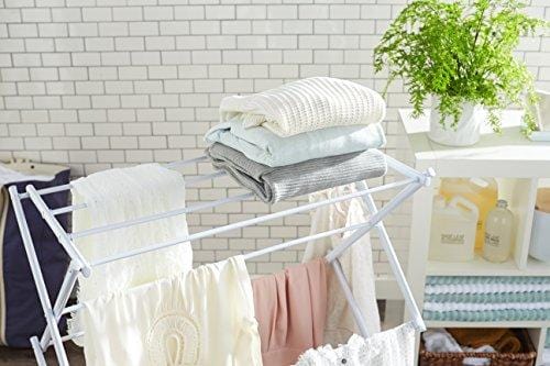 AmazonBasics Foldable Clothes Drying Laundry Rack - White