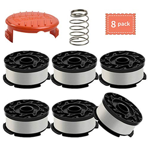 Weed Eater Spool Compatible with Black and Decker AF-100-3ZP ,30 Feet/0.065 Inch Line String Trimmer Generic Replacement Spool (6 Spool,1 Cap,1 Spring)