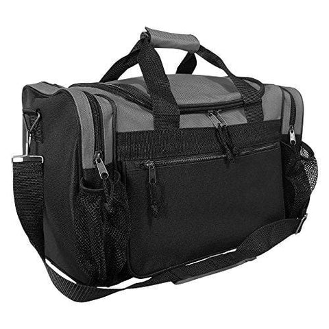 DALIX 17" Duffle Bag Front Mesh Pockets in (Gray)