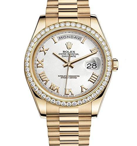 Rolex Day-Date II Yellow Gold Diamond Bezel Watch 218348