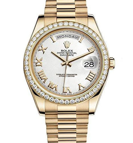 Rolex Day-Date II Yellow Gold Diamond Bezel Watch 218348