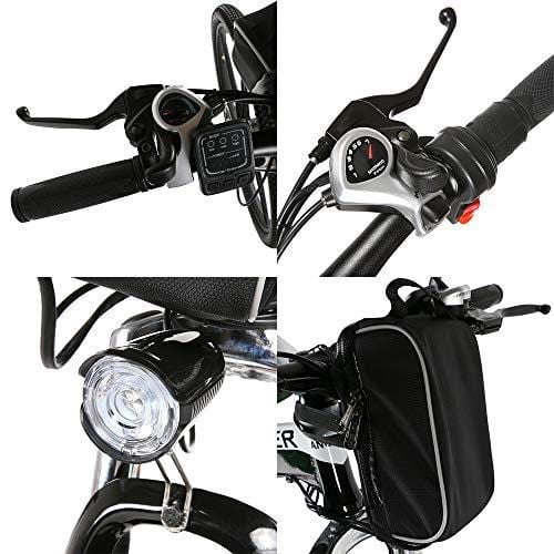 Yiilove Electric Mountain Bike 26'' Wheel Ebike 36V Lithium-Ion Battery, Electric Bicycle 250W Powerful Motor, Shimano 21 Speed (Type2-26-Foldable-Black)