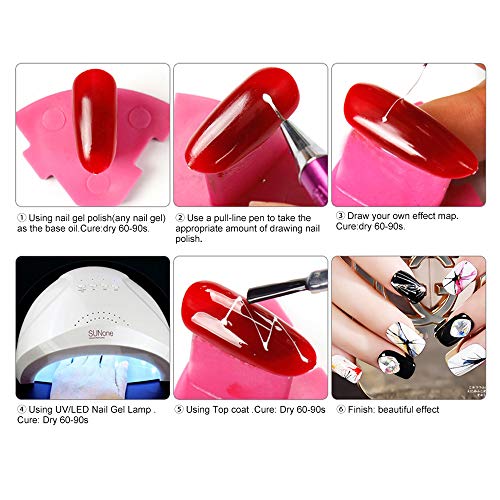 Vonrui Spider Gel Nail Art Line Silk Point Creative Pulling Wire Painting Gel Varnish Spider Web Gel 3D Emboss Soak Off White 4 colors/set - Ultra Pickleball