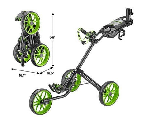 CaddyTek Caddylite 15.3 V2 - Deluxe Quad-Fold Golf Push Cart Version 2, Green [product _type] CaddyTek - Ultra Pickleball - The Pickleball Paddle MegaStore