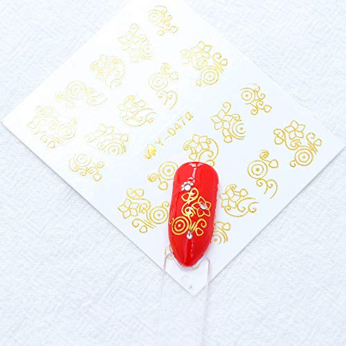 Ocealux Gold Silver Nail Art Stickers 30 Sheets Metallic Water Transfer Decals Feather Flower Spider Butterfly Lace Dream Catcher Design Decal For Nails Decoration Nail Art Manicure Slider