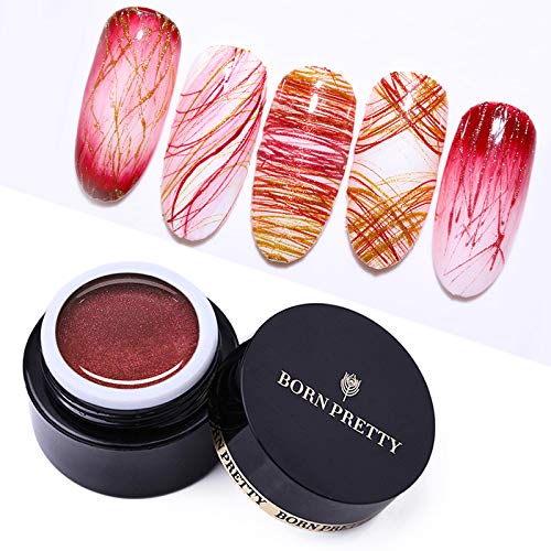 BORN PRETTY 10 Boxes Glittery Drawing Gel Polish Nail Art Pull Line Gel Thick Elastic Paint Gel 5ml/box