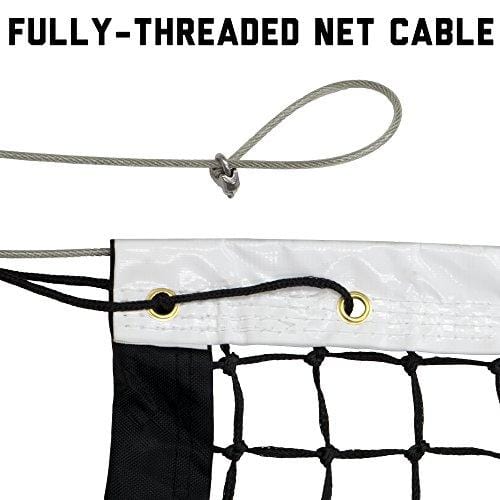 42' Tennis Net & Winch Cable with Carry Bag – Full Size Replacement Net for Indoor & Outdoor Tennis Courts by Crown Sporting Goods