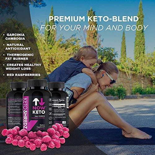 Keto+SHREDZ Raspberry Ketones Supplement Capsules | Best Ketosis Supplement to Facilitate Fat Burn, Boost Energy, and Stimulate Your Mind | Contains Garcinia Cambogia, Green Tea, Caffeine, and Green