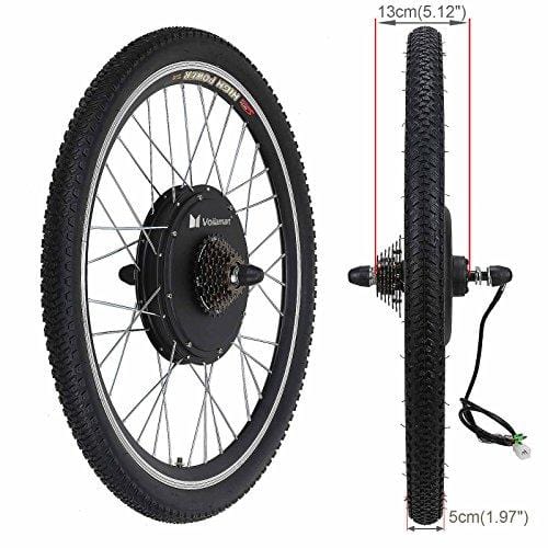 Voilamart 26" Rear Wheel Electric Bicycle Conversion Kit, 48V 1000W E-Bike Motor Kit with LCD Display, Intelligent Controller and PAS System, 750W Power Limited for Road Bike