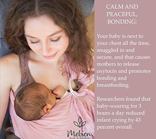 Baby Wrap Carrier Ring Sling- Special Wrinkled Pre-Washed Lightweight and Soft Turkish Cotton Muslin Pink-for Newborns, Infants- Baby Shower Gift