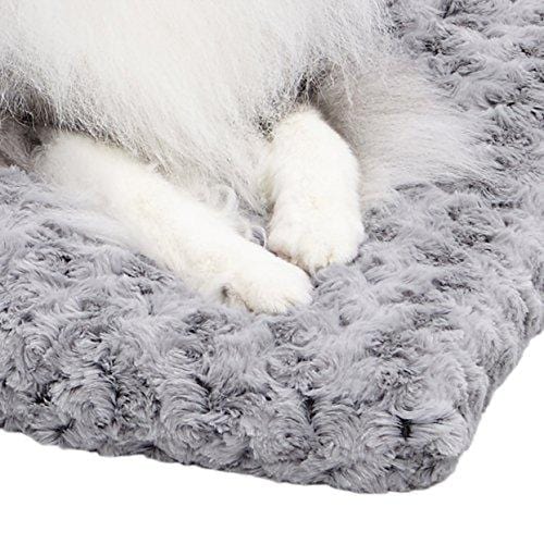 Plush Pet Bed | Ombré Swirl Dog Bed & Cat Bed | Gray 23L x 18W x 1.75H -Inches for Small Dog Breeds