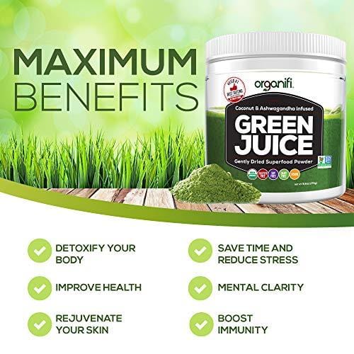 Organifi: Green Juice - Organic Superfood Supplement Powder - 30 Day Supply - USDA Certified Organic Vegan Greens- Hydrates and Revitalizes - Boost Immune System - Support Relaxation and Sleep