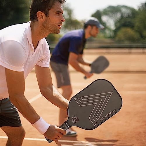 YC DGYCASI 16mm Pickleball Paddles Professional, 2023 USAPA Approved, Carbon Fiber Surface (CFS), Polypropylene Lightweight Honeycomb Core, with Cover Case Black