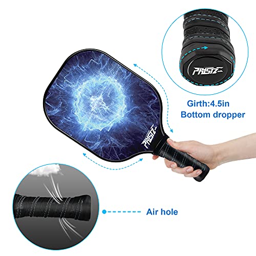 Pickleball Paddles, PHYSIZZ Pickleball Paddle Set of 2 Graphite Surface Pickleball Rackets 4 Pickleball Balls and 1 Carrying Bag, Lightweight Honeycomb Core Polypropylene USAPA Pickleball Raquette Set