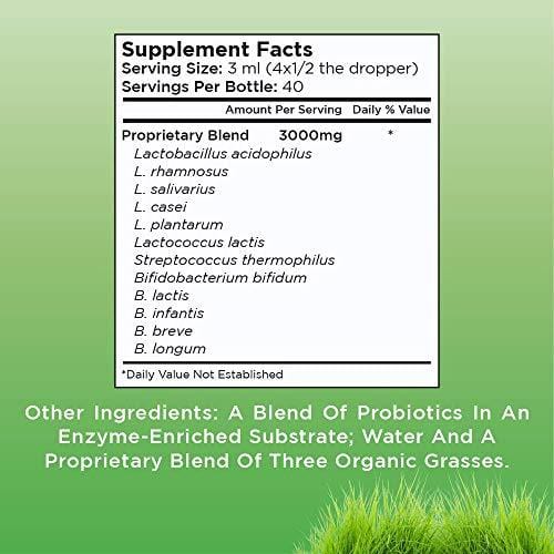 Organic Liquid Probiotics & Enzymes by MaryRuth's (Plant-Based) | Men Women Kids Babies Toddlers | Non-GMO Vegan RAW Paleo | 12 Live strains of Flora w/acidophilus probiotic for Digestion 4oz Glass
