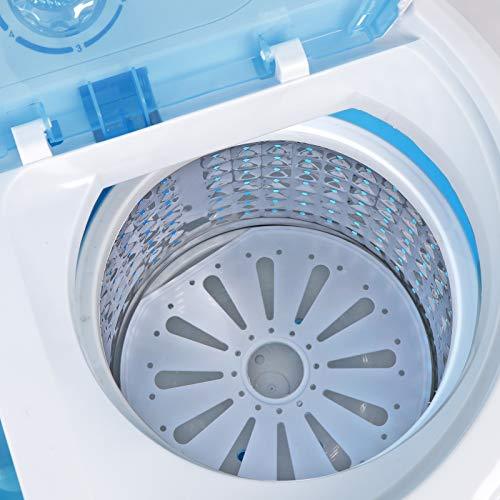 SUPER DEAL Portable Compact Washing Machine, Mini Twin Tub Washing Machine w/Washer&Spinner, Gravity Drain Pump and Drain Hose