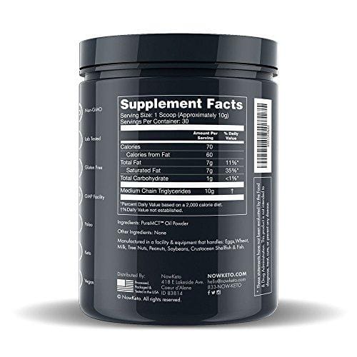 NOW KETO® Keto MCT Oil Powder from Coconuts | Low Carb High Fat | Medium Chain Triglyceride | Ketogenic Diet Supplement | Activates Ketosis & Boosts Ketones for Keto Diet. Keto Coffee Creamer.
