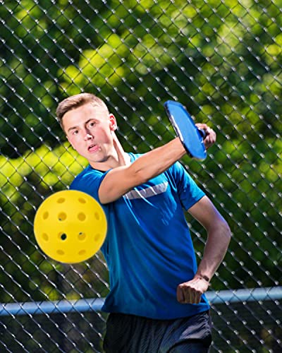 Pickleballs Balls,40 Hole Sports Outdoor Pickleballs,USA Pickleball Approved, 4 and 12 Bulk Packs of Pickleballs (4 Pack, Yellow)