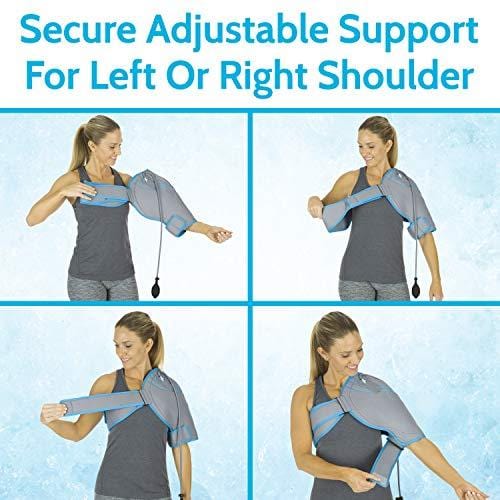 Arctic Flex Cold Shoulder Brace - Ice Pack for Rotator Cuff Support, Tendinitis, Dislocated Joint, Labrum Tear, Frozen Shoulder Pain, Sprain - Right or Left Compression Wrap Strap Band - Men and Women