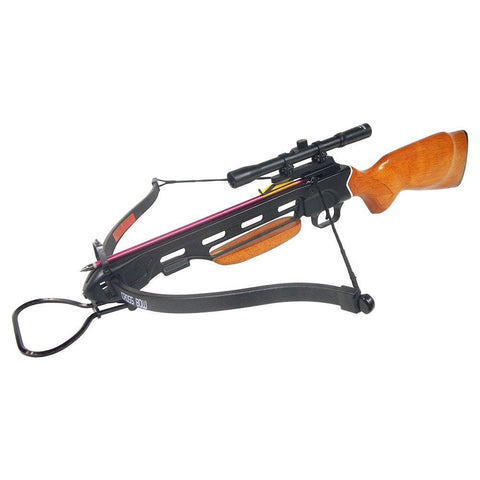 150 lb Wood Hunting Crossbow Bow + 4x20 Scope + 7 Bolts/Arrows + Rope Cocking Device 180 175 80 50 lbs