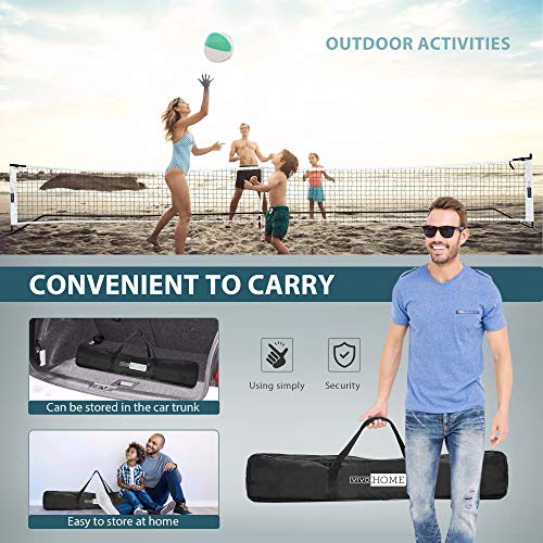 VIVOHOME Portable 22FT Picklenet Pickleball Net Set System with Metal Frame Stand and Strong PE Net with Carrying Bag for Kids Volleyball, Tennis, Pickleball, Soccer
