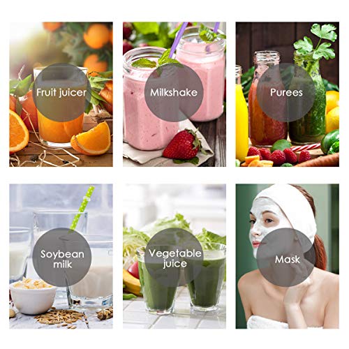 Geohee Personal Blender, Smoothies Mini Jucier Cup USB Rechargeable and Personal Size Blender Shakes,380ml,Fruit Juice,Mixer