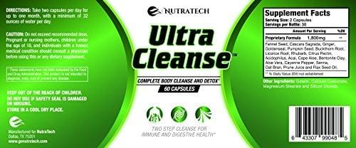 Ultra Cleanse -Supports Weight Loss Efforts, Digestive Health, Increased Energy Levels, and Complete Body Purification with Our Powerful 14 Day Colon Cleanse and Detox System. New & Improved Formula!