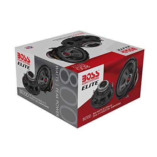 BOSS Audio Systems Elite BE10D 10 Inch Car Subwoofer - 800 Watts Maximum Power, Dual 4 Ohm Voice Coil
