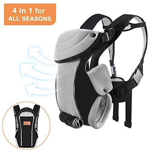 Bable Baby Carrier Ergonomic, Soft Carrier Newborn-for Baby 8-20 lbs-Baby Wrap Carrier Comfortable for All Seasons (Black)