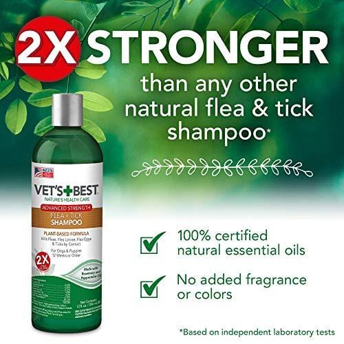 Vet's Best Flea and Tick Advanced Strength Dog Shampoo, 12 oz