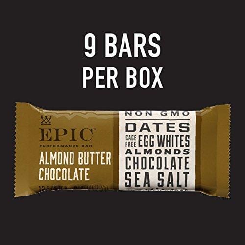 Epic Provisions EPIC Performance Bar Almond Butter Chocolate, 16.83 oz, 9 Count