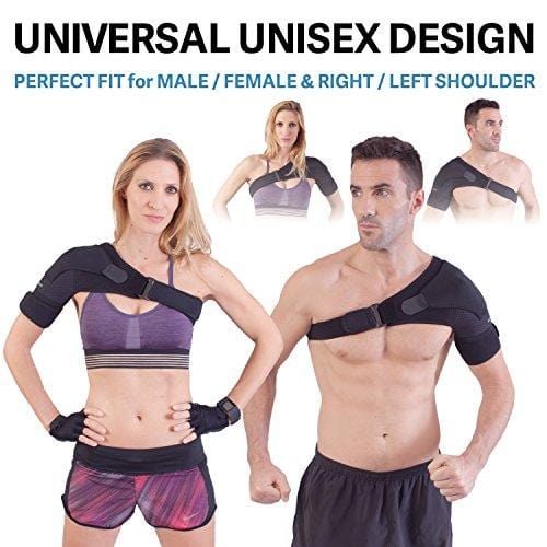 Shoulder Brace for Men and Women+ Bonus – for Torn Rotator Cuff Support,Tendonitis, Dislocation, Bursitis, Neoprene Shoulder Compression Sleeve Wrap by Zenkeyz